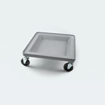 Clean Tek Professional Gray Dolly - For Dish Rack and Glass Rack - 20 3/4" x 20 3/4" x 7" - 1 count box