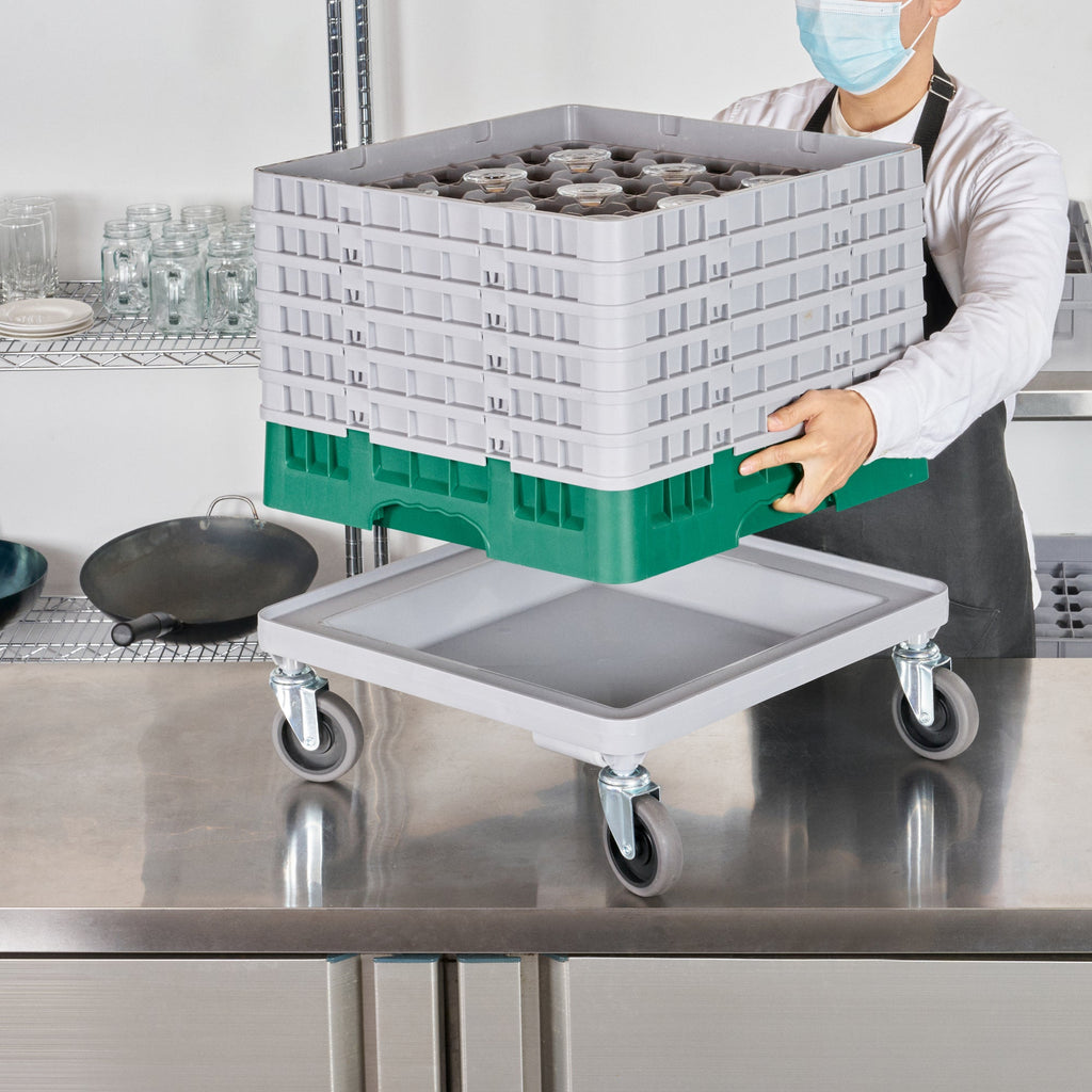 Clean Tek Professional Gray Dolly - For Dish Rack and Glass Rack - 20 3/4" x 20 3/4" x 7" - 1 count box