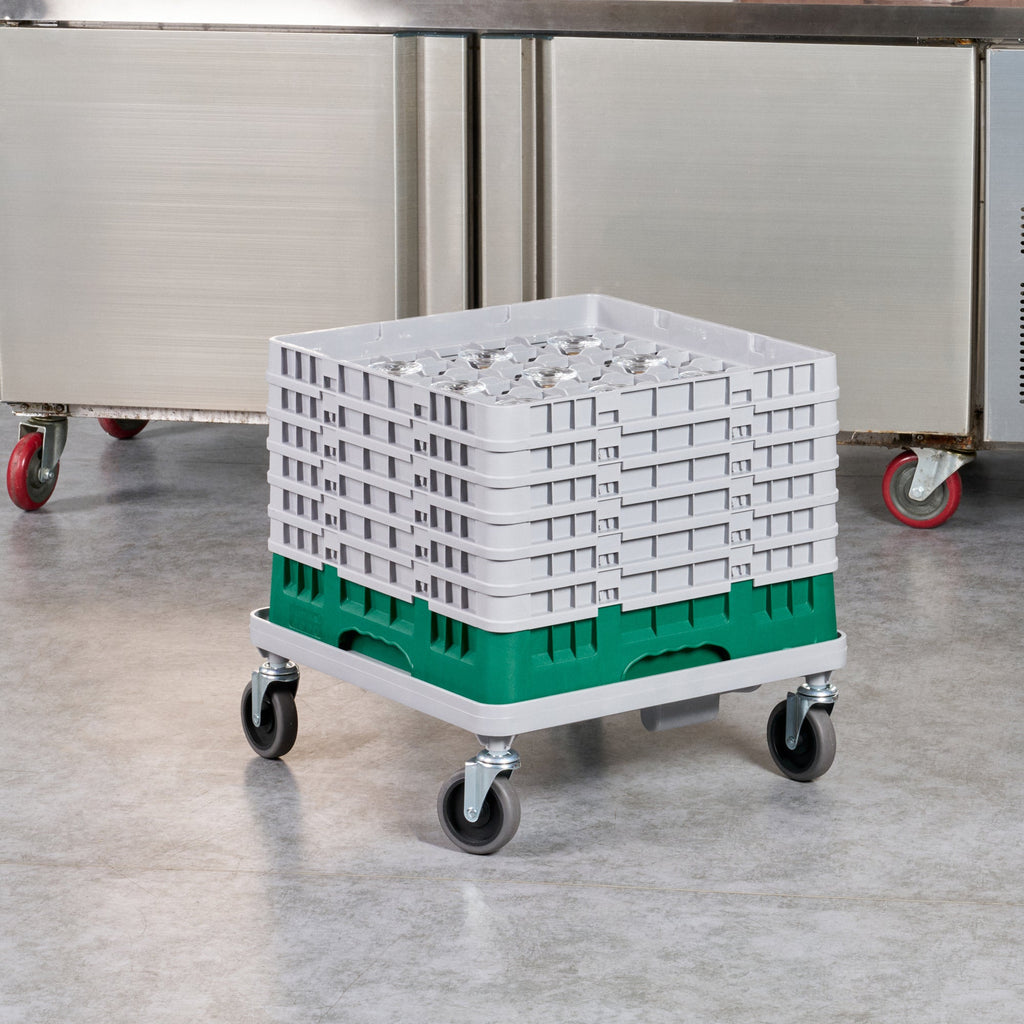 Clean Tek Professional Gray Dolly - For Dish Rack and Glass Rack - 20 3/4" x 20 3/4" x 7" - 1 count box