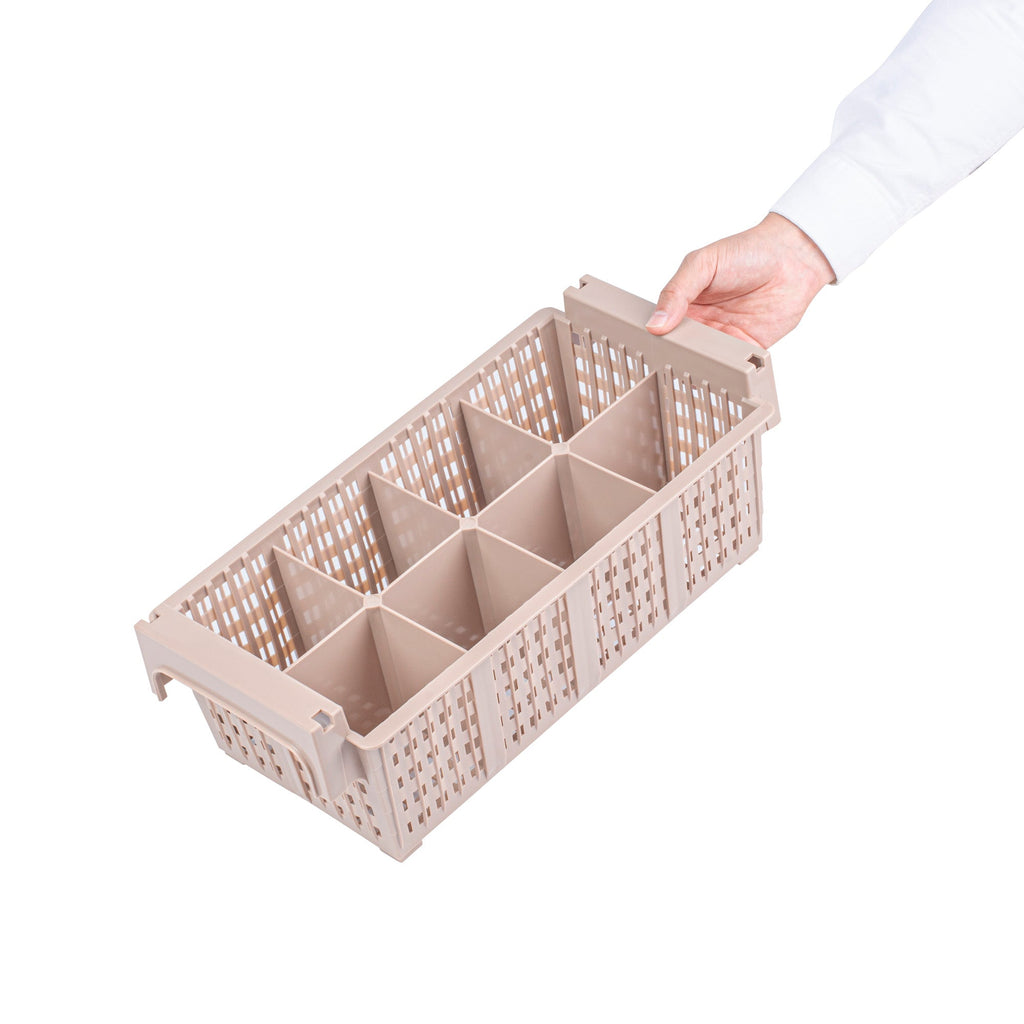 Clean Tek Professional Brown Flatware Rack - 8 Compartments - 16 1/2" x 8 1/4" x 5 3/4" - 1 count box