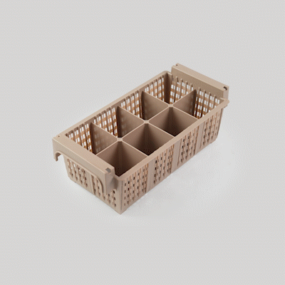 Clean Tek Professional Brown Flatware Rack - 8 Compartments - 16 1/2" x 8 1/4" x 5 3/4" - 1 count box
