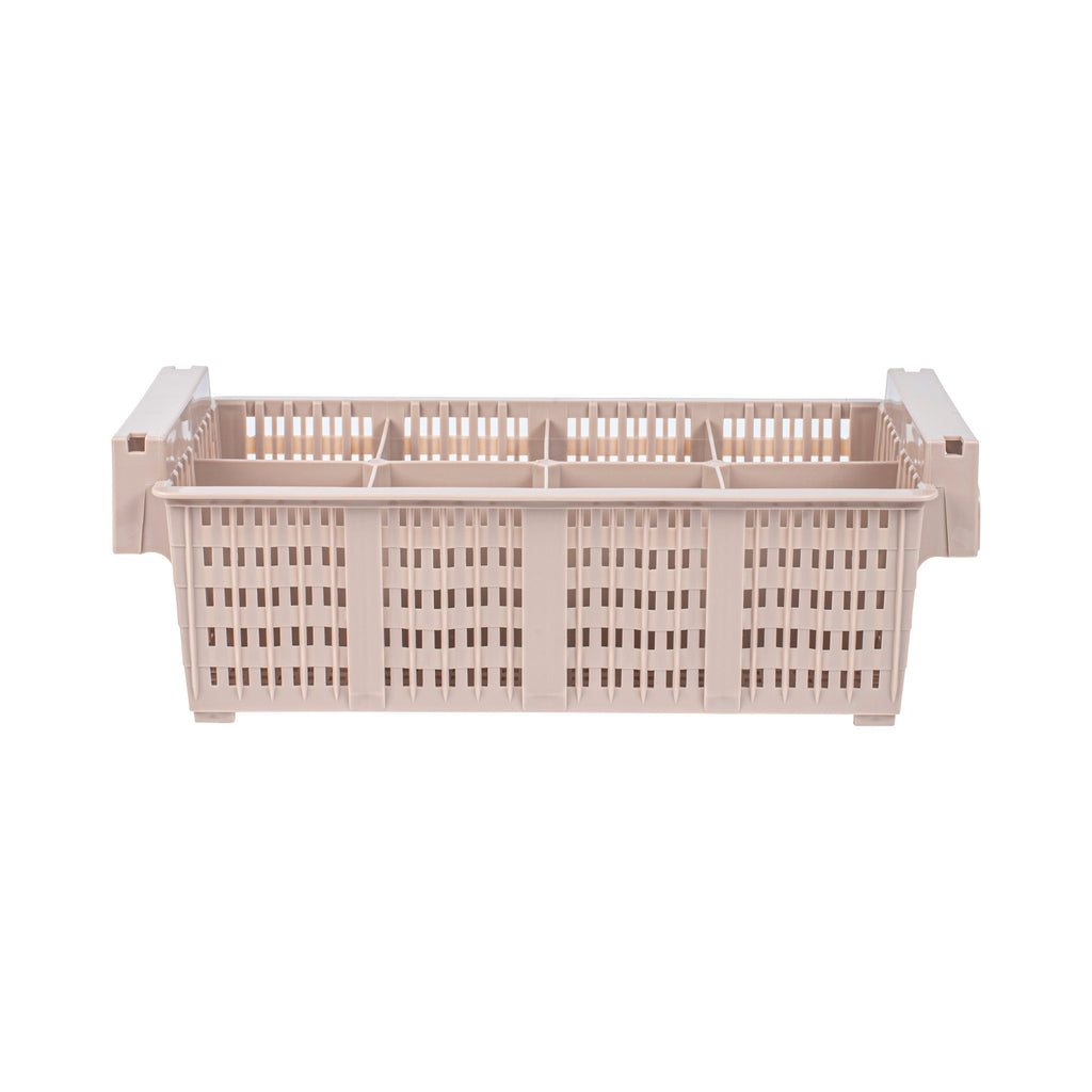 Clean Tek Professional Brown Flatware Rack - 8 Compartments - 16 1/2" x 8 1/4" x 5 3/4" - 1 count box