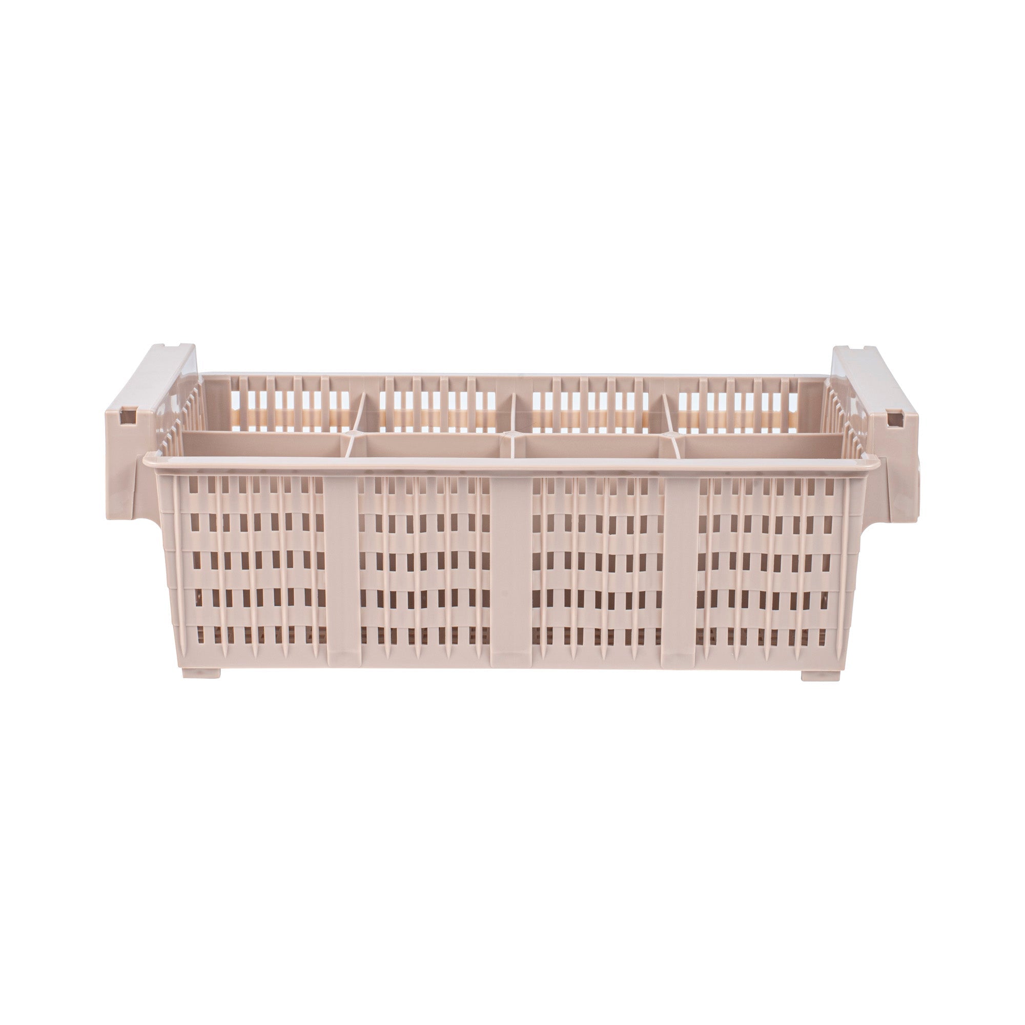 Clean Tek Professional Brown Flatware Rack - 8 Compartments - 16 1/2" x 8 1/4" x 5 3/4" - 1 count box