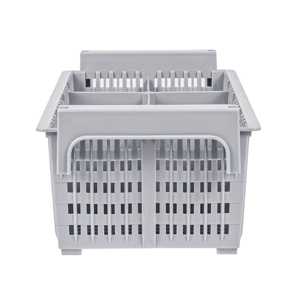 Clean Tek Professional Gray Flatware Rack - 8 Compartments - 16 1/2" x 8 1/4" x 5 3/4" - 1 count box