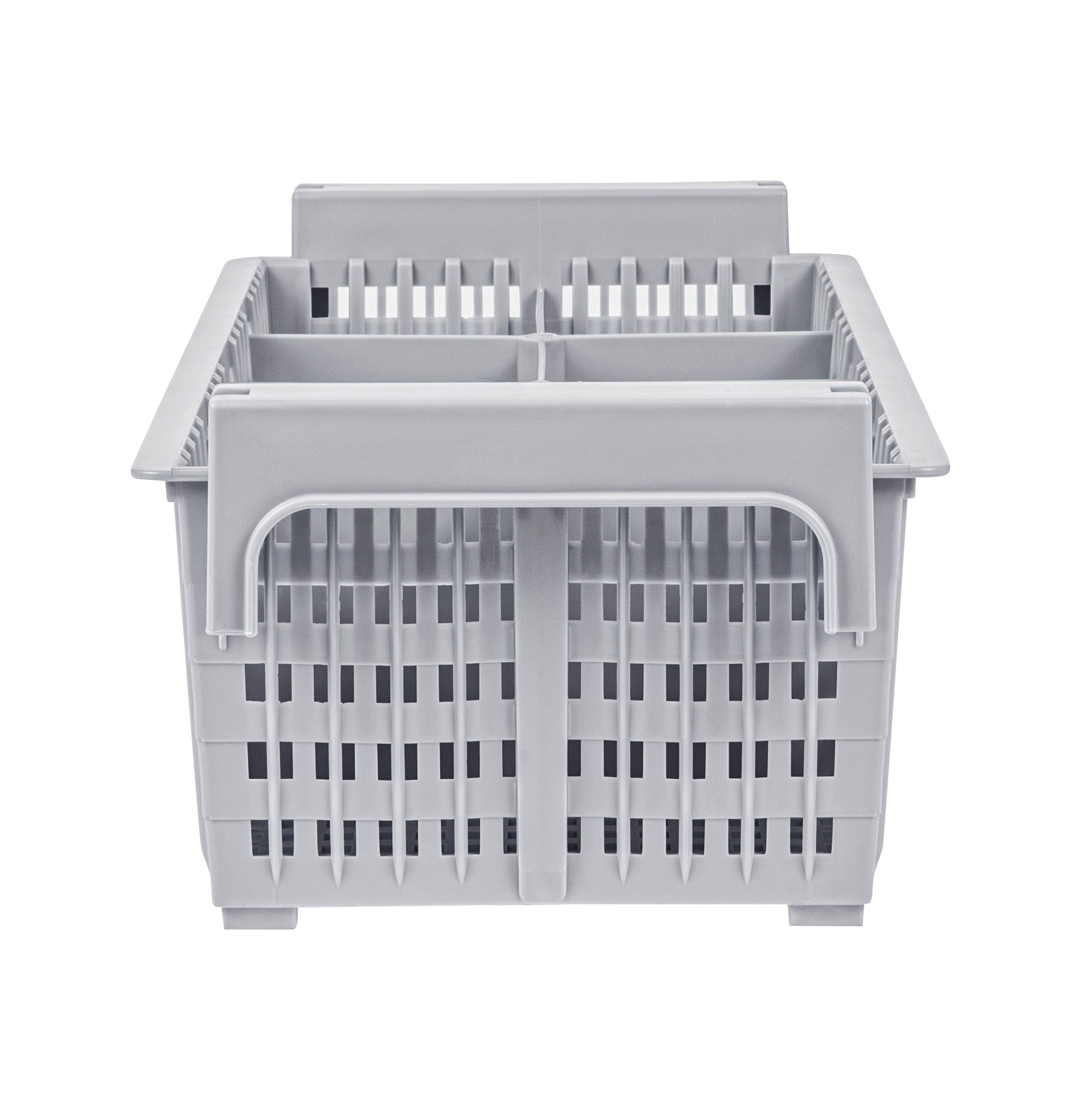 Clean Tek Professional Gray Flatware Rack - 8 Compartments - 16 1/2" x 8 1/4" x 5 3/4" - 1 count box