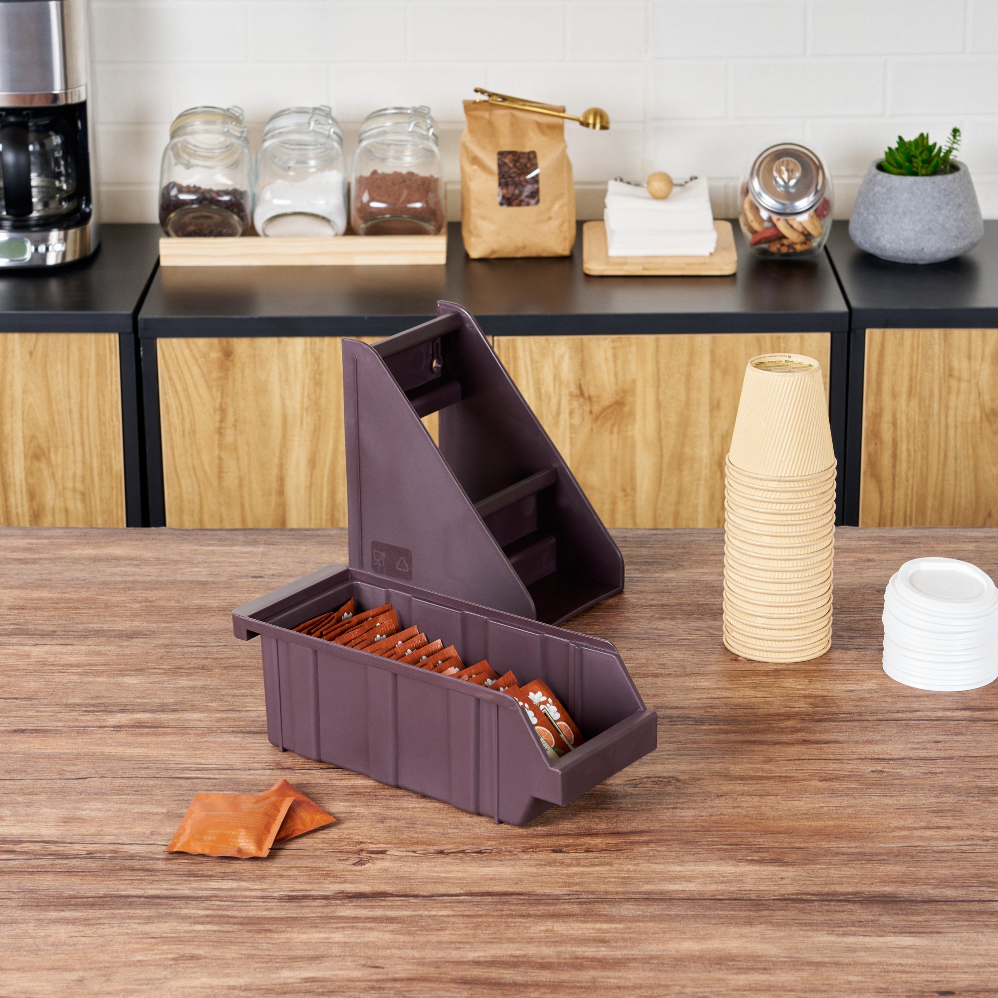 Met Lux Brown Plastic Condiment Bin - 12 1/4" x 5" x 4 1/4" - 1 count box