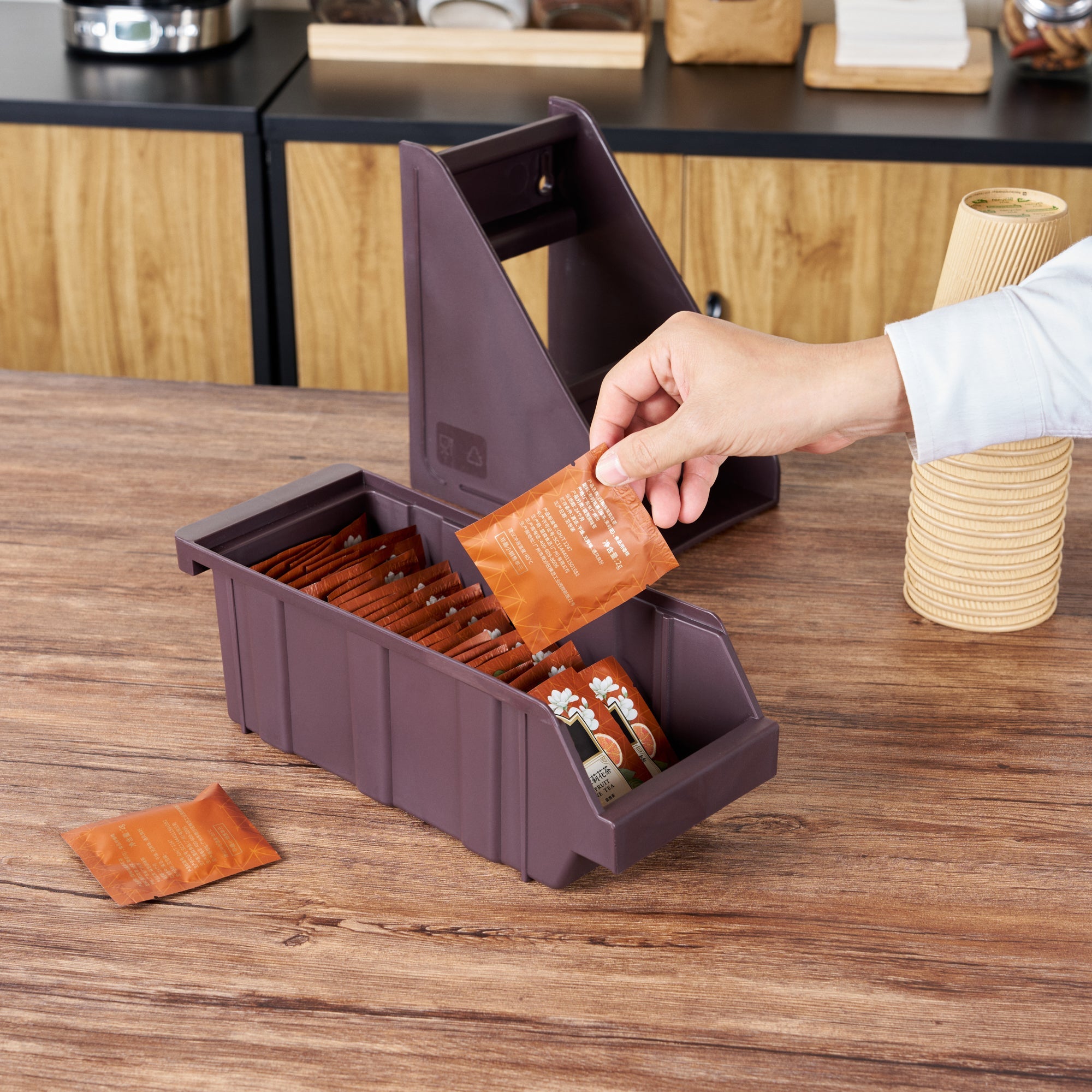 Met Lux Brown Plastic Condiment Bin - 12 1/4" x 5" x 4 1/4" - 1 count box