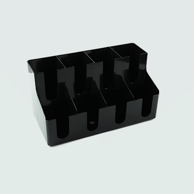 Restpresso Black Plastic Coffee Cup / Lid Organizer - 8 Section - 16 1/4" x 8 1/4" x 8 3/4" - 1 count box