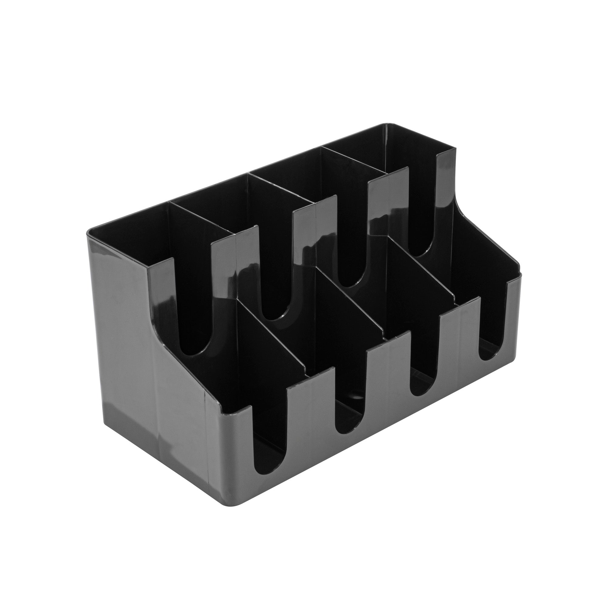 Restpresso Black Plastic Coffee Cup / Lid Organizer - 8 Section - 16 1/4" x 8 1/4" x 8 3/4" - 1 count box
