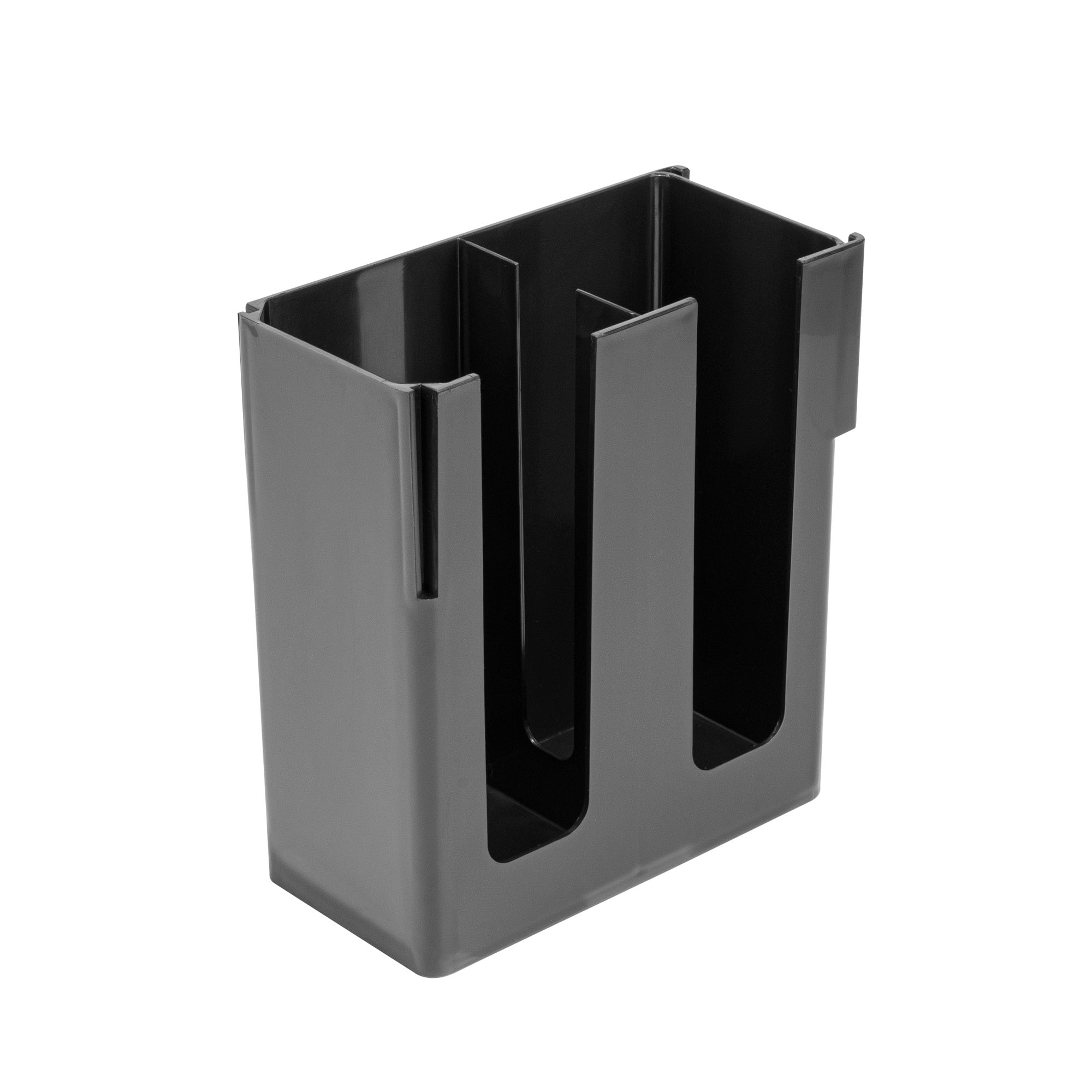Restpresso Black Plastic Coffee Cup / Lid Organizer - 2 Section - 9" x 4 1/4" x 9 1/2" - 1 count box