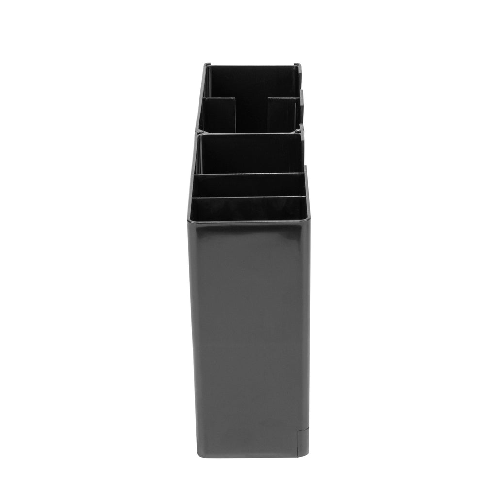 Restpresso Black Plastic Coffee Cup / Lid / Napkin Organizer - 6 Section - 17 1/4" x 4 1/4" x 9 3/4" - 1 count box