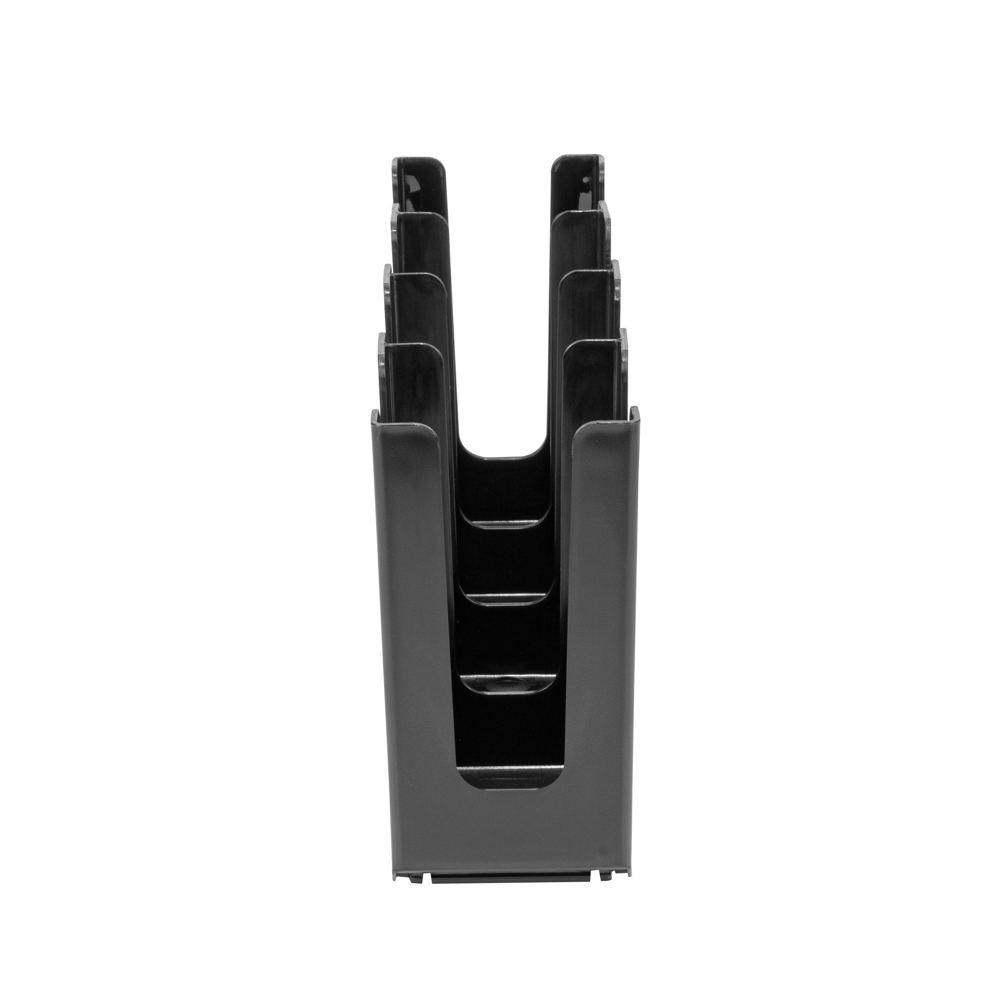Restpresso Black Plastic Coffee Cup / Lid Organizer - 4 Section, Adjustable - 17 1/2" x 4 1/4" x 8 1/4" - 1 count box