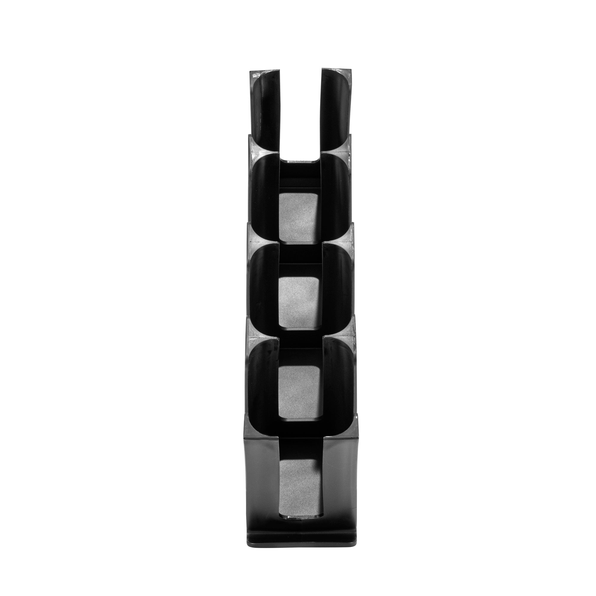 Restpresso Black Plastic Coffee Cup / Lid Organizer - 4 Section - 18 1/2" x 4 1/2" x 18" - 1 count box