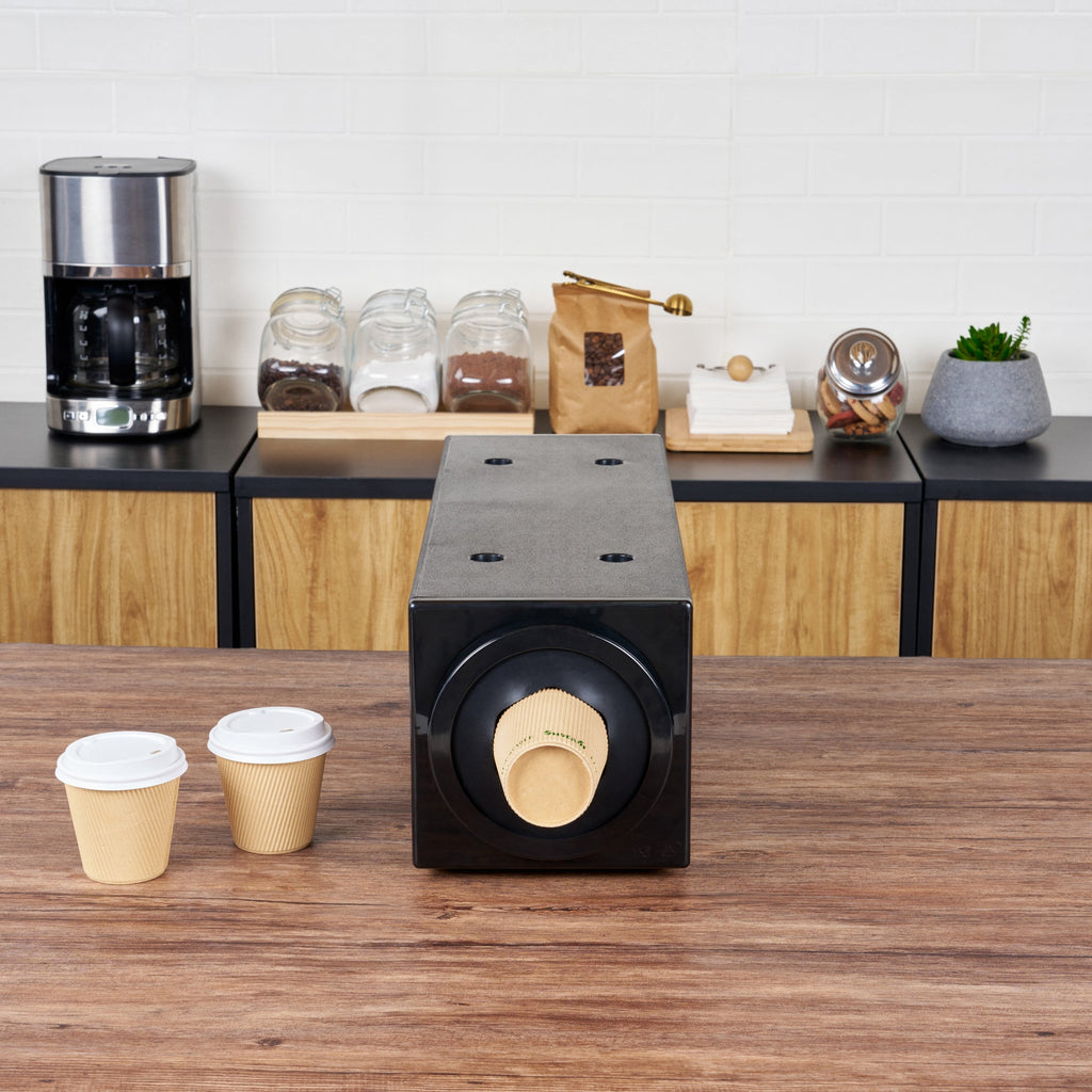 Restpresso Black Countertop Cup Dispenser Cabinet - For 8 to 44 oz Cups, Stackable, 1 Slot - 24 1/2" x 8" - 1 count box