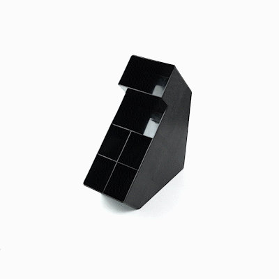 Restpresso Black Plastic Condiment Organizer - 6 Compartments - 6 1/4" x 14 1/2" x 16 1/2" - 1 count box
