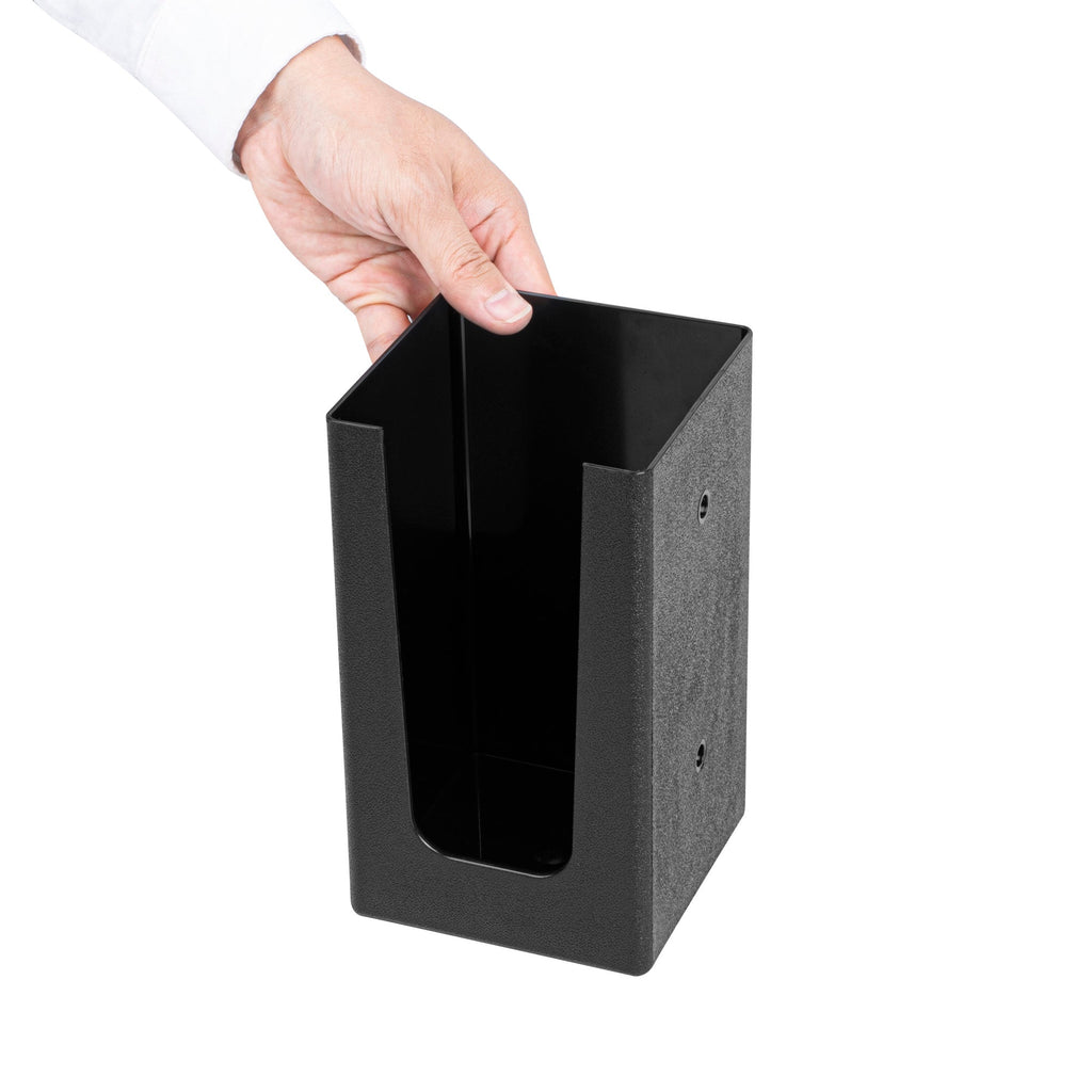 Restpresso Black Plastic Coffee Cup / Lid / Cocktail Napkin Organizer - 4 1/2" x 4 1/2" x 7 3/4" - 1 count box
