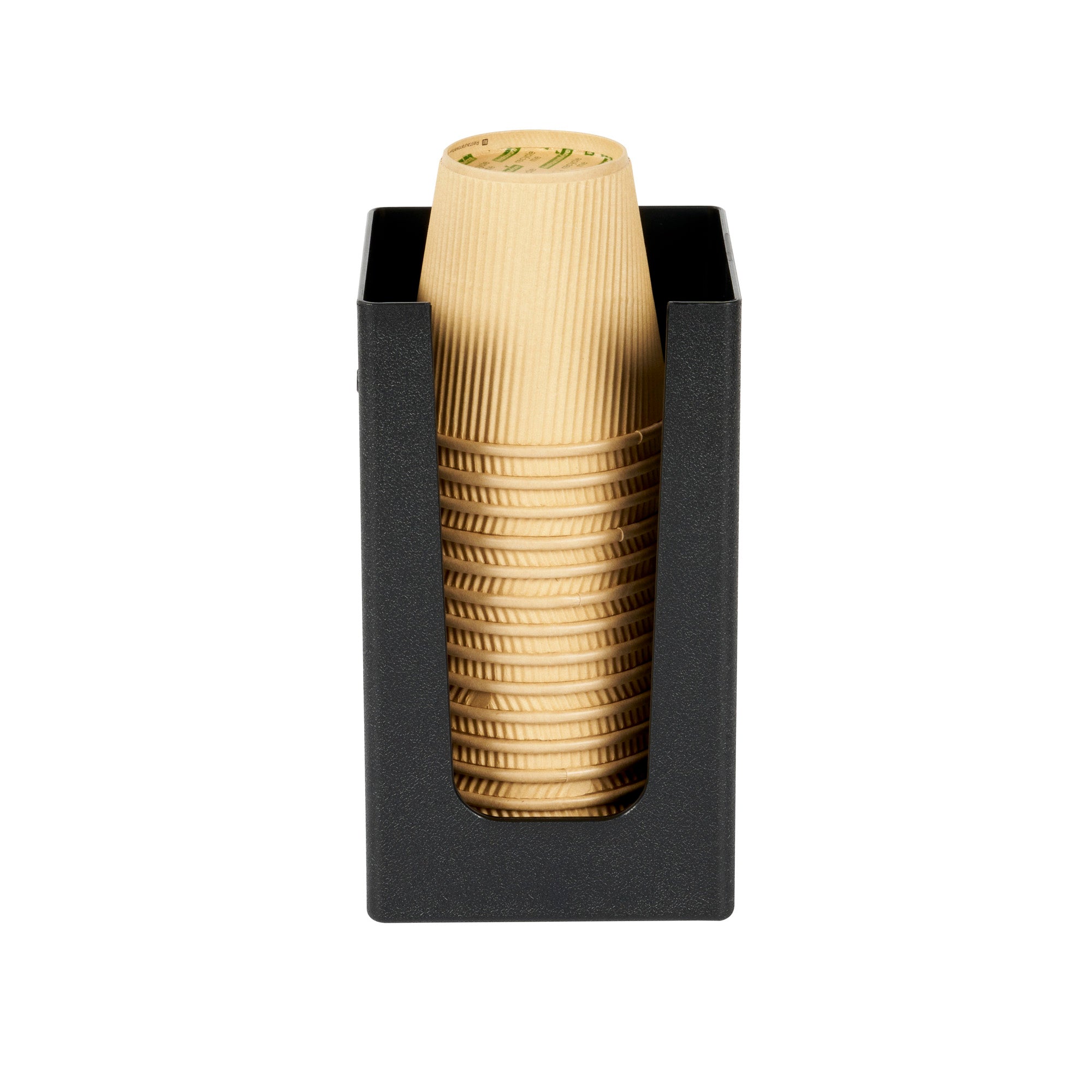 Restpresso Black Plastic Coffee Cup / Lid / Cocktail Napkin Organizer - 4 1/2" x 4 1/2" x 7 3/4" - 1 count box