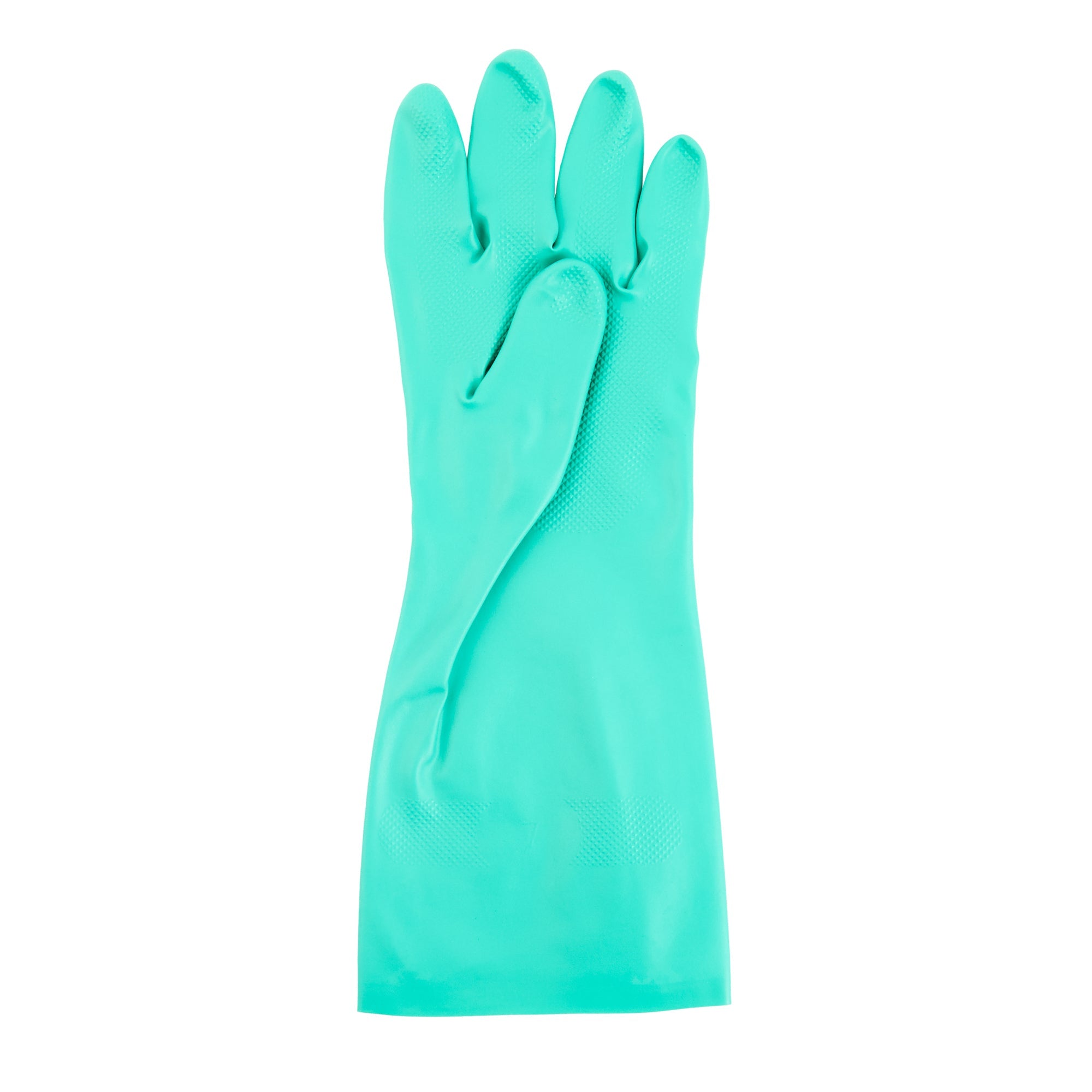 Clean Tek Professional Green Small Nitrile Gloves - 15 mil, Flock Lining, Chemical-Resistant - 13" x 4 1/4" - Pair - 1 count box
