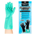 Clean Tek Professional Green Small Nitrile Gloves - 15 mil, Flock Lining, Chemical-Resistant - 13" x 4 1/4" - Pair - 10 count box