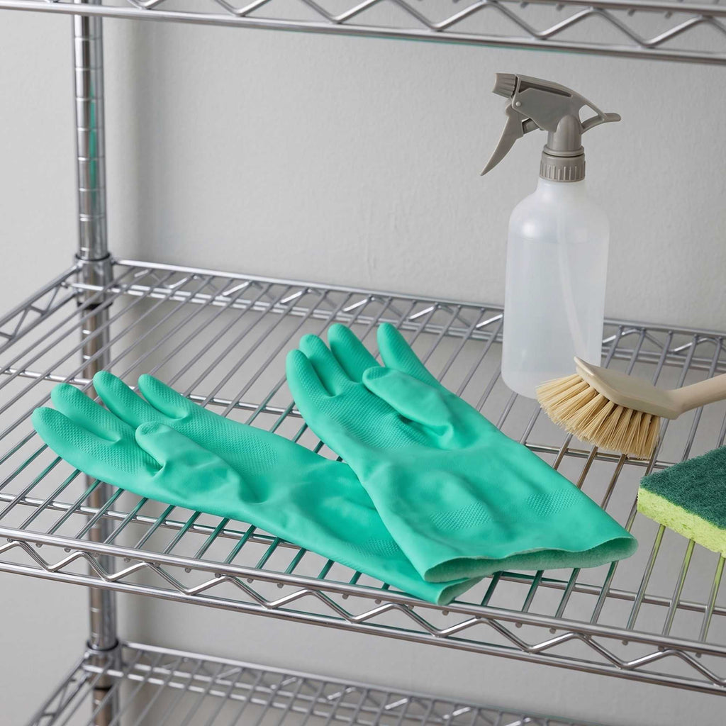 Clean Tek Professional Green Medium Nitrile Gloves - 15 mil, Flock Lining, Chemical-Resistant - 13" x 4 1/4" - Pair - 1 count box
