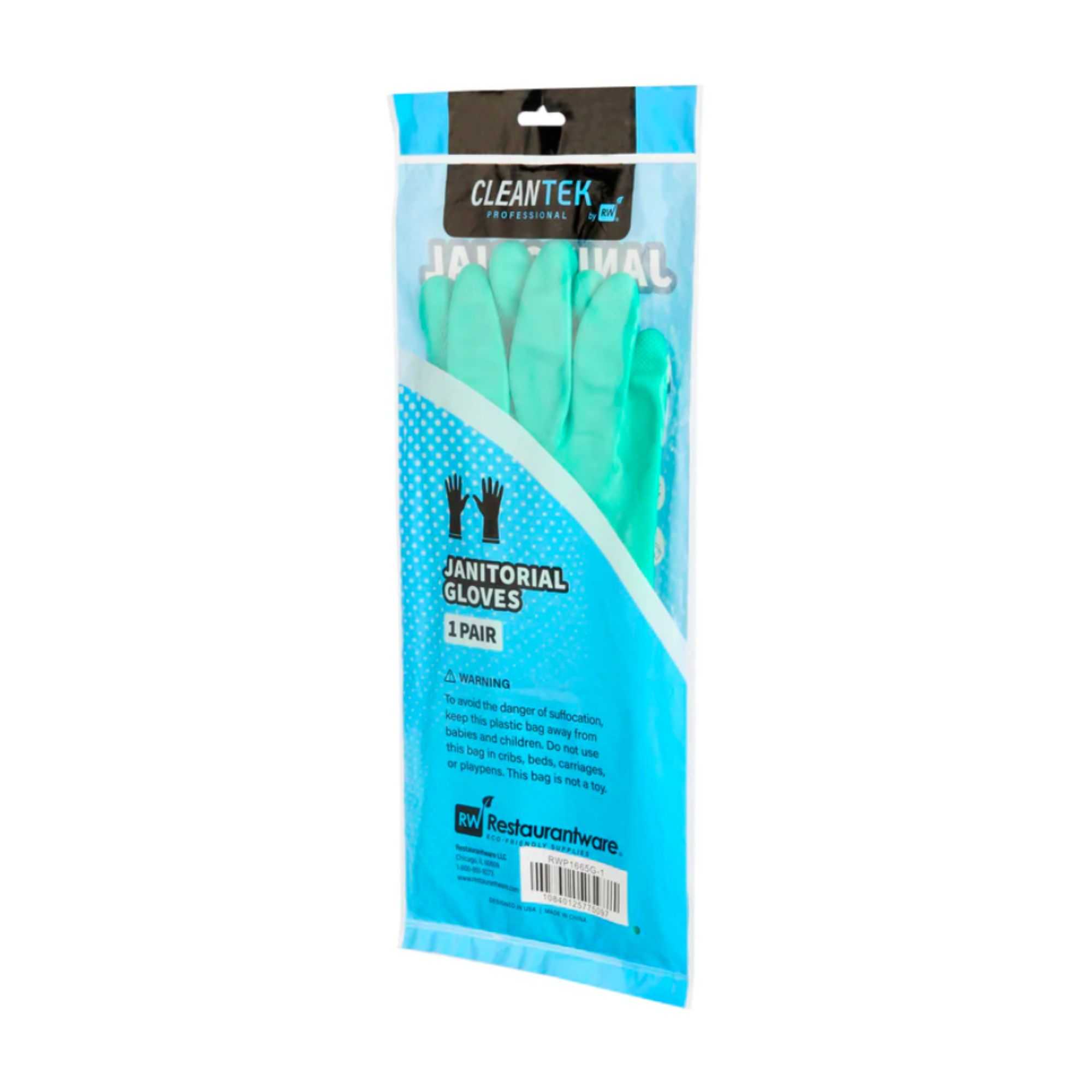 Clean Tek Professional Green Medium Nitrile Gloves - 15 mil, Flock Lining, Chemical-Resistant - 13" x 4 1/4" - Pair - 10 count box