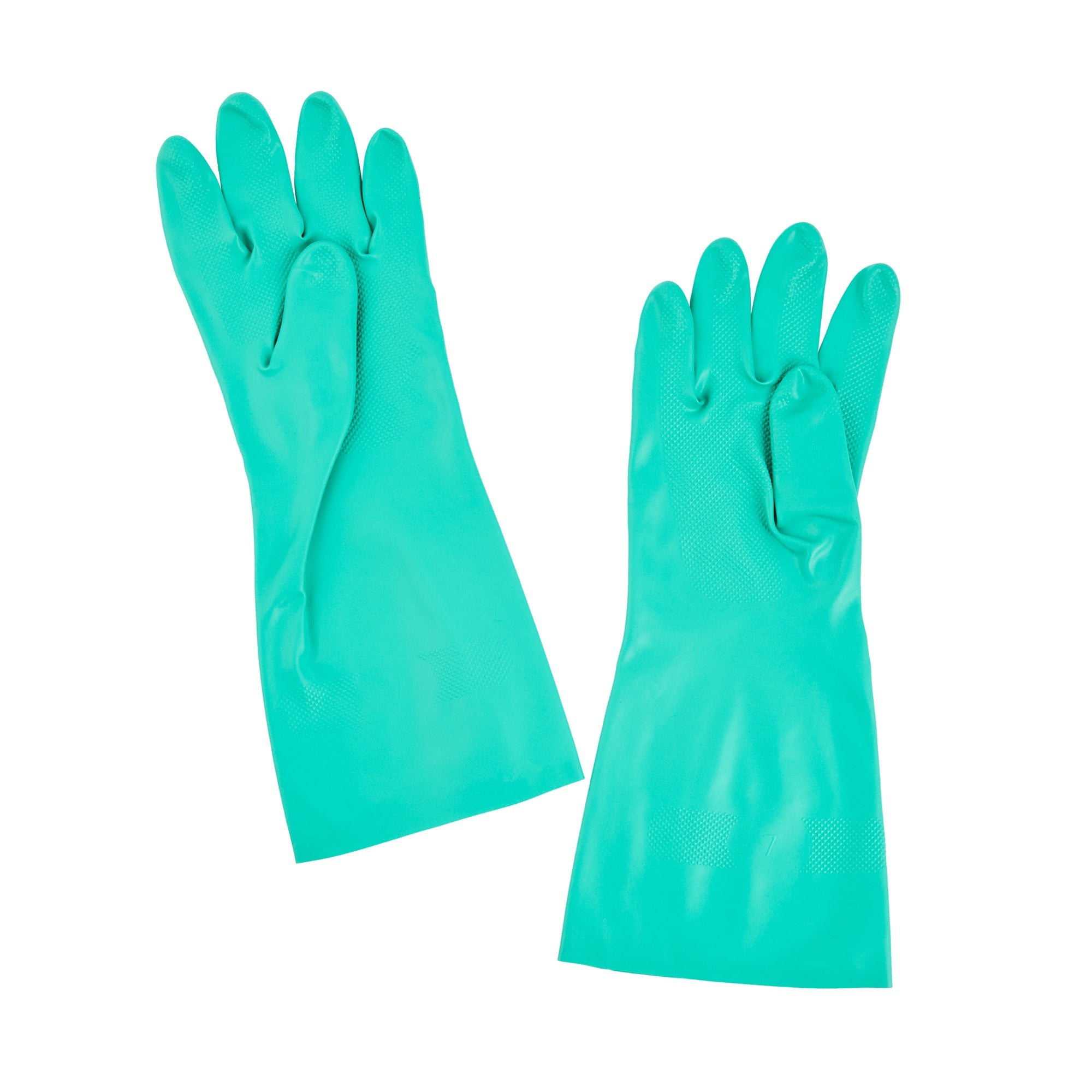 Clean Tek Professional Green Extra Large Nitrile Gloves - 15 mil, Flock Lining, Chemical-Resistant - 13" x 4 3/4" - Pair - 1 count box