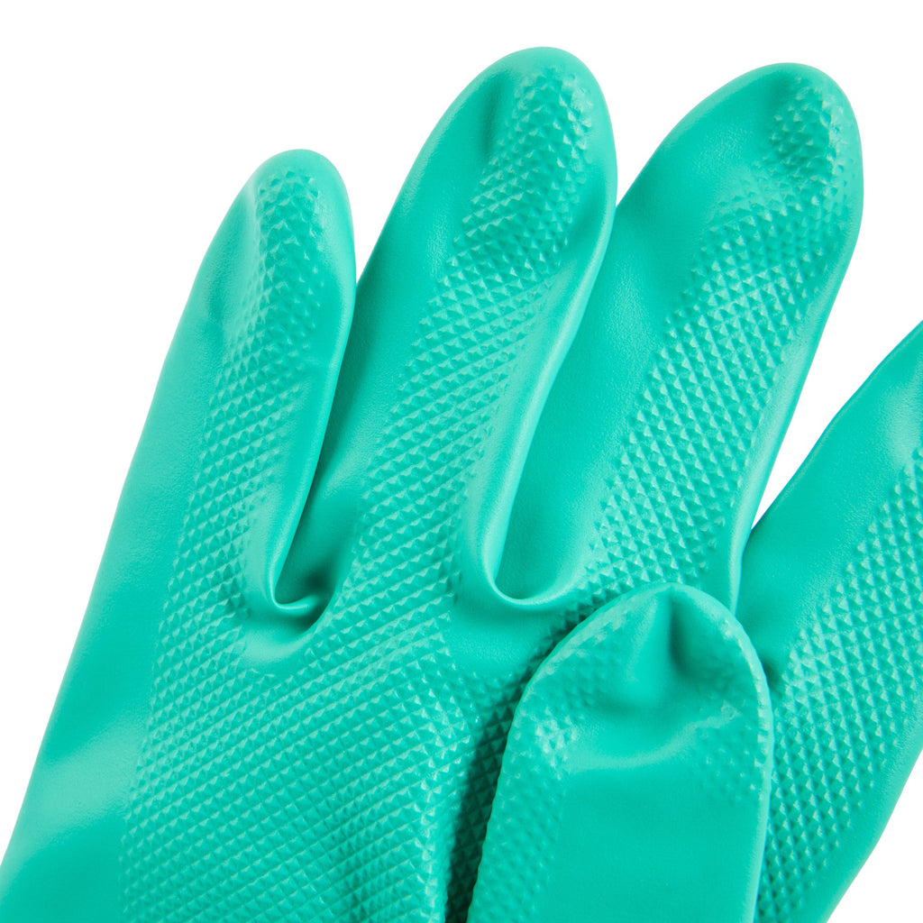 Clean Tek Professional Green Extra Large Nitrile Gloves - 15 mil, Flock Lining, Chemical-Resistant - 13" x 4 3/4" - Pair - 1 count box