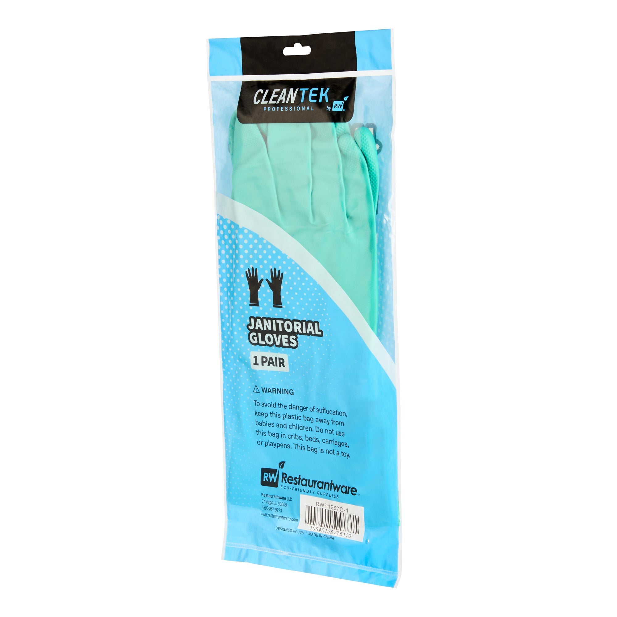 Clean Tek Professional Green Extra Large Nitrile Gloves - 15 mil, Flock Lining, Chemical-Resistant - 13" x 4 3/4" - Pair - 10 count box
