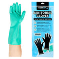 Clean Tek Professional Green Extra Large Nitrile Gloves - 15 mil, Flock Lining, Chemical-Resistant - 13" x 4 3/4" - Pair - 10 count box