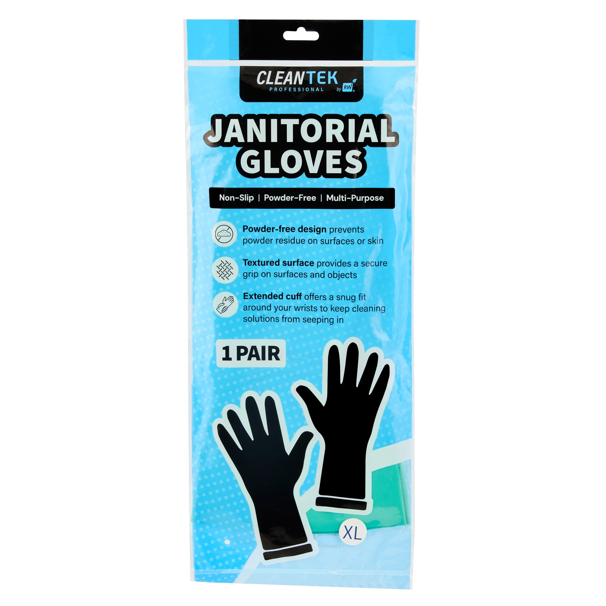 Clean Tek Professional Green Extra Large Nitrile Gloves - 15 mil, Flock Lining, Chemical-Resistant - 13" x 4 3/4" - Pair - 10 count box
