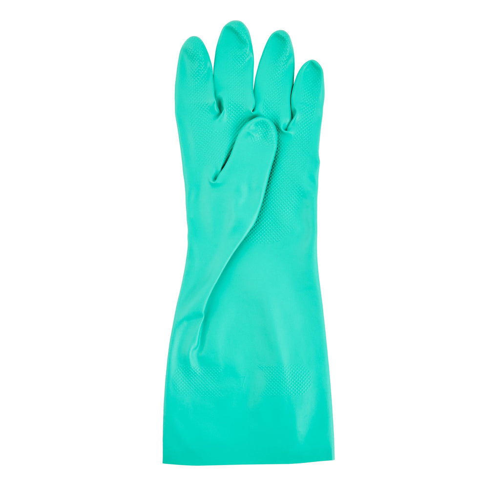 Clean Tek Professional Green XXL Nitrile Gloves - 15 mil, Flock Lining, Chemical-Resistant - 13" x 5" - Pair - 1 count box