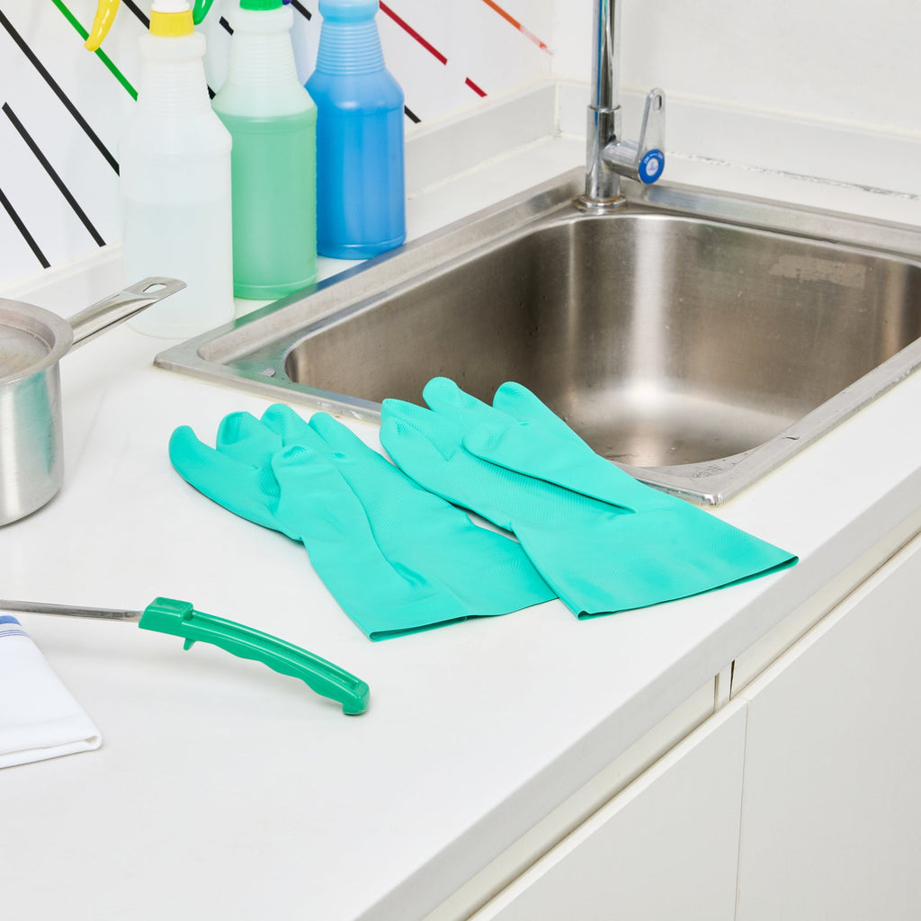 Clean Tek Professional Green XXL Nitrile Gloves - 15 mil, Flock Lining, Chemical-Resistant - 13" x 5" - Pair - 1 count box