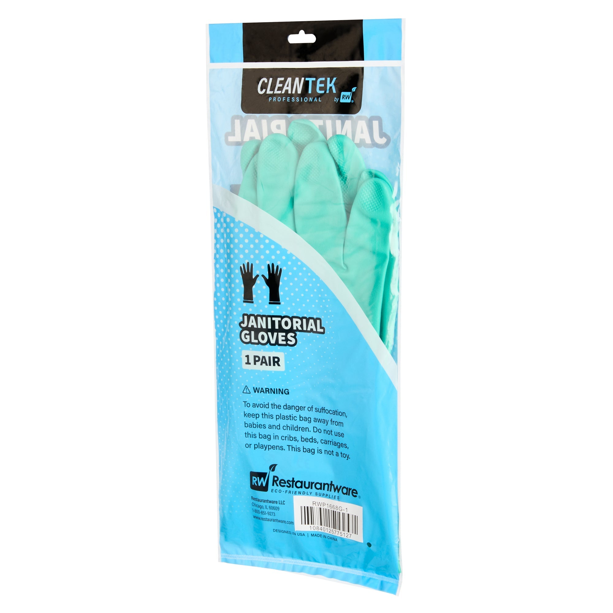 Clean Tek Professional Green XXL Nitrile Gloves - 15 mil, Flock Lining, Chemical-Resistant - 13" x 5" - Pair - 10 count box