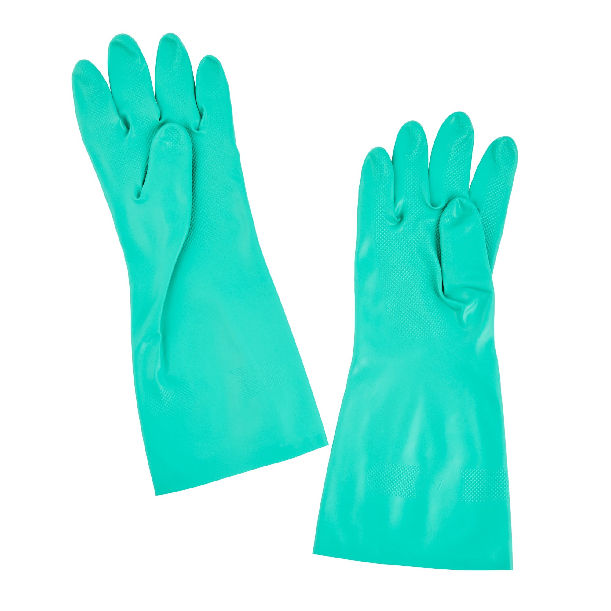 Clean Tek Professional Green XXL Nitrile Gloves - 15 mil, Flock Lining, Chemical-Resistant - 13" x 5" - Pair - 10 count box