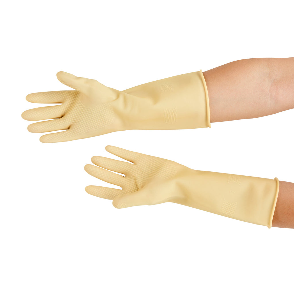 Clean Tek Professional Yellow Small Latex Gloves - 22 mil - 13" x 4 1/4" - Pair - 10 count box