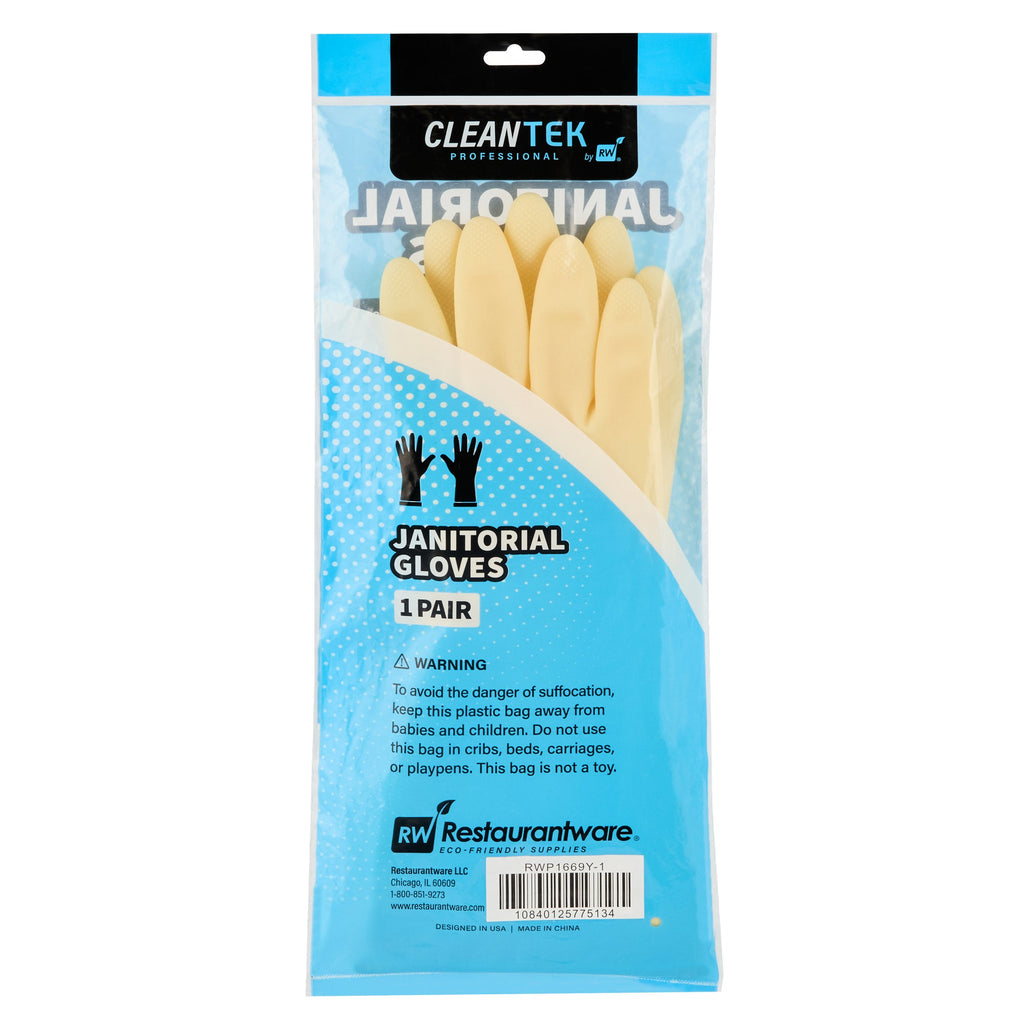 Clean Tek Professional Yellow Small Latex Gloves - 22 mil - 13" x 4 1/4" - Pair - 10 count box