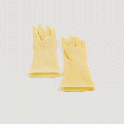 Clean Tek Professional Yellow Medium Latex Gloves - 22 mil - 13" x 4 1/4" - Pair - 1 count box
