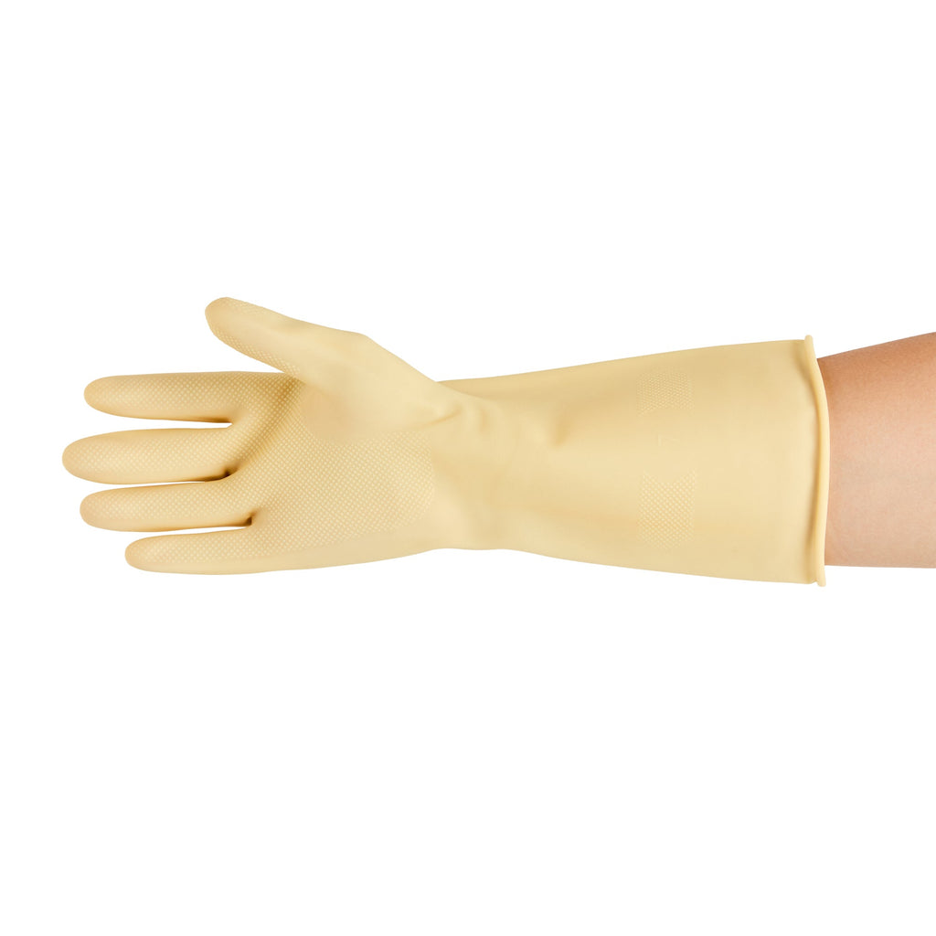 Clean Tek Professional Yellow Medium Latex Gloves - 22 mil - 13" x 4 1/4" - Pair - 10 count box