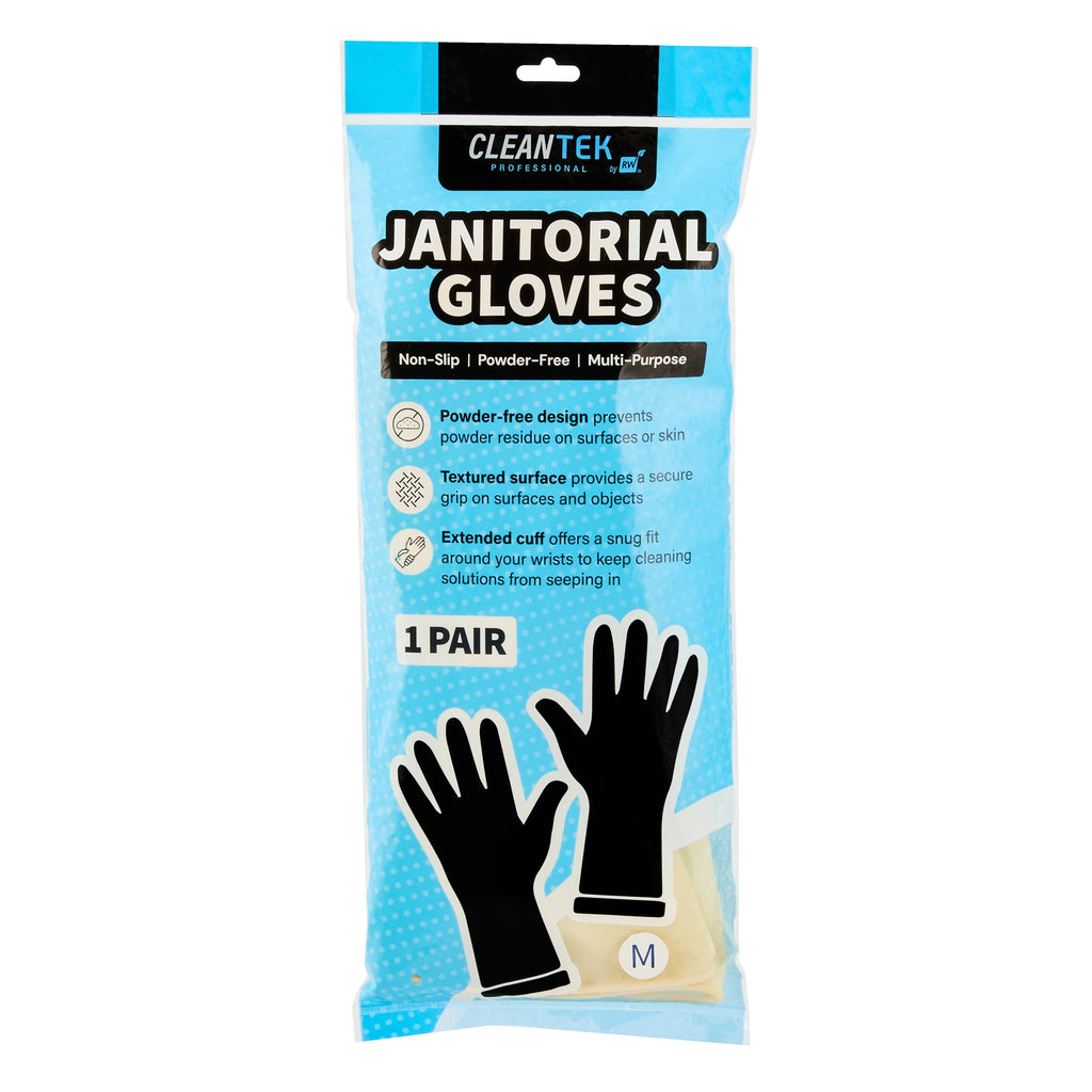 Clean Tek Professional Yellow Medium Latex Gloves - 22 mil - 13" x 4 1/4" - Pair - 10 count box