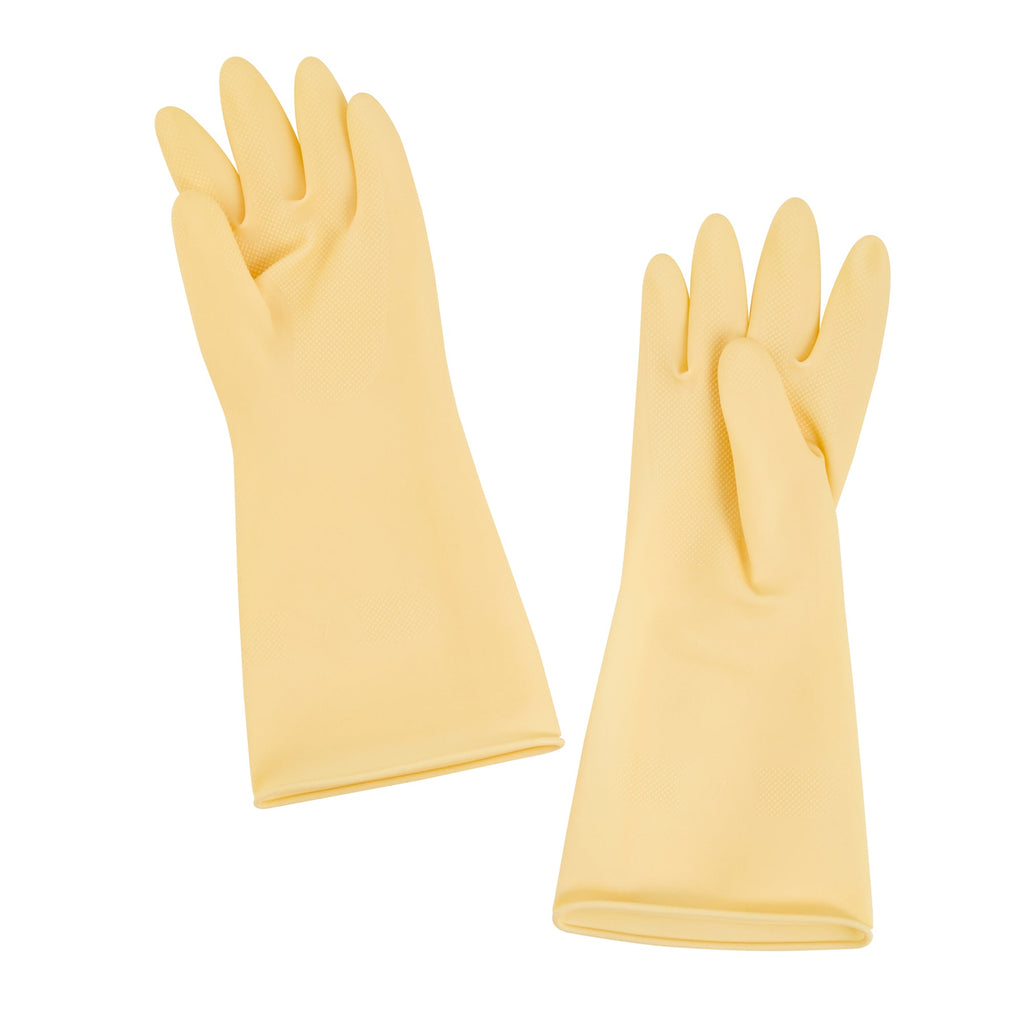 Clean Tek Professional Yellow Medium Latex Gloves - 22 mil - 13" x 4 1/4" - Pair - 10 count box
