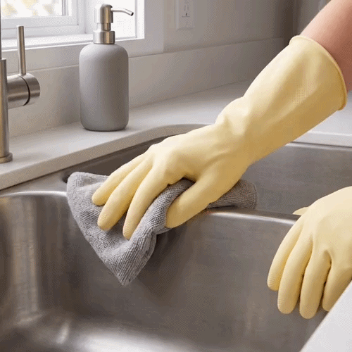 Clean Tek Professional Yellow Large Latex Gloves - 22 mil - 13" x 4 1/2" - Pair - 1 count box