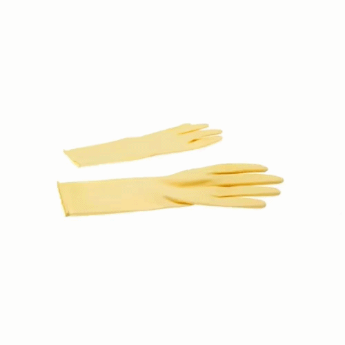 Clean Tek Professional Yellow Large Latex Gloves - 22 mil - 13" x 4 1/2" - Pair - 10 count box
