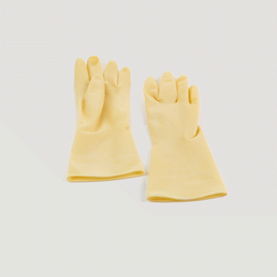 Clean Tek Professional Yellow Extra Large Latex Gloves - 22 mil - 13" x 5 1/4" - Pair - 1 count box