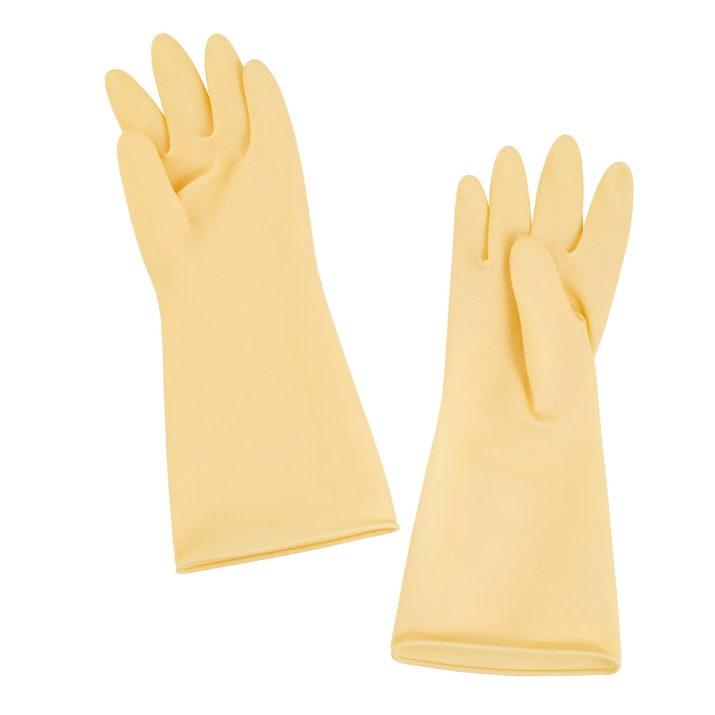 Clean Tek Professional Yellow Extra Large Latex Gloves - 22 mil - 13" x 5 1/4" - Pair - 1 count box