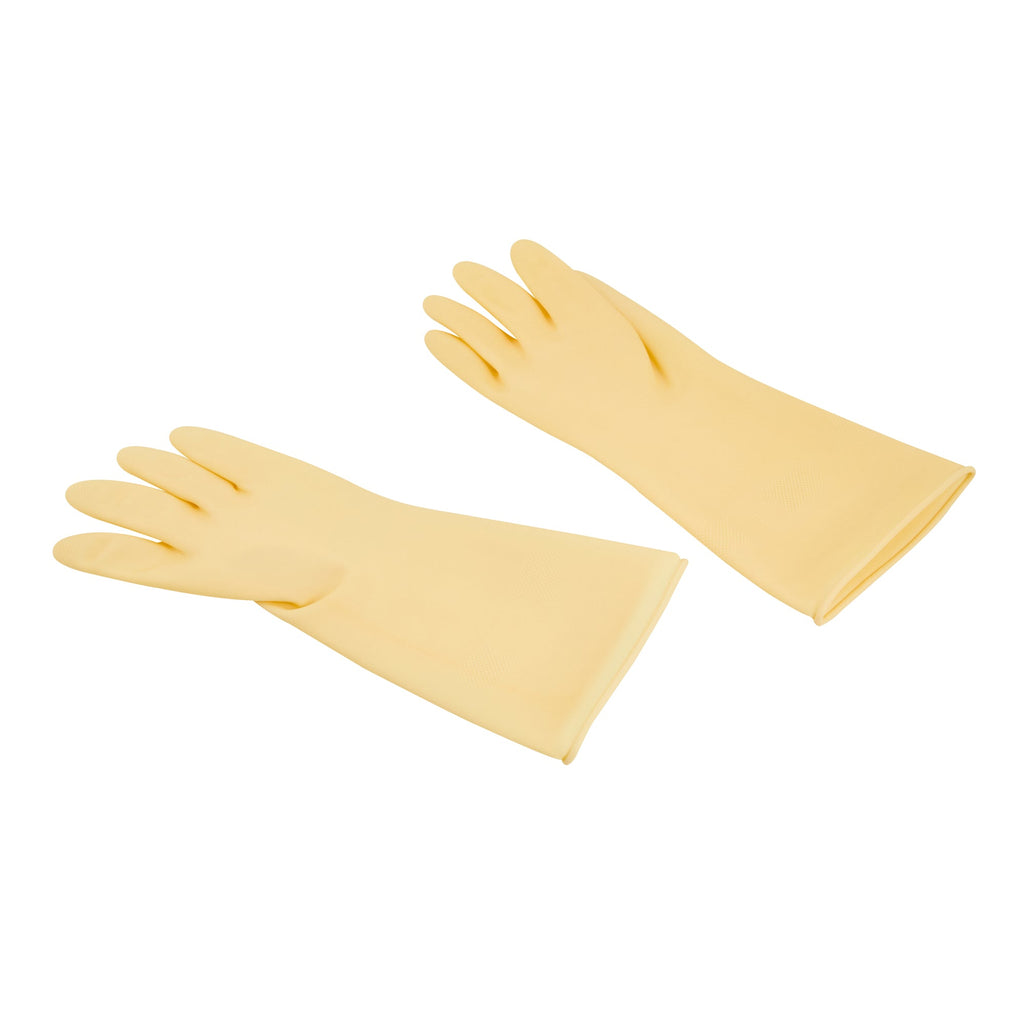Clean Tek Professional Yellow Extra Large Latex Gloves - 22 mil - 13" x 5 1/4" - Pair - 1 count box