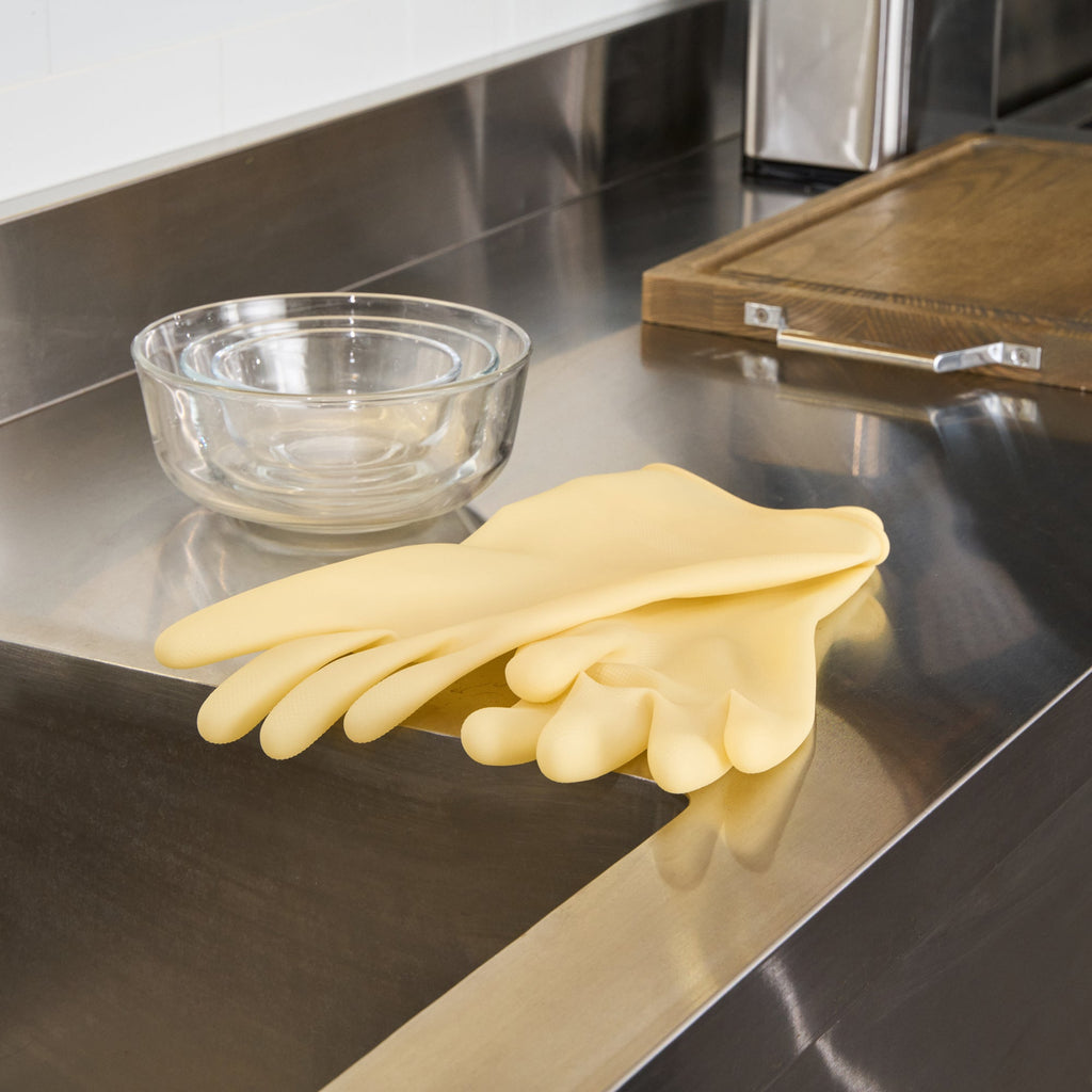 Clean Tek Professional Yellow Extra Large Latex Gloves - 22 mil - 13" x 5 1/4" - Pair - 1 count box