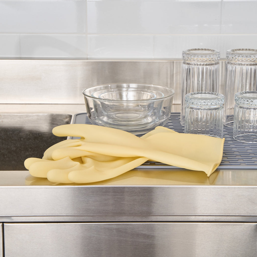 Clean Tek Professional Yellow Extra Large Latex Gloves - 22 mil - 13" x 5 1/4" - Pair - 1 count box