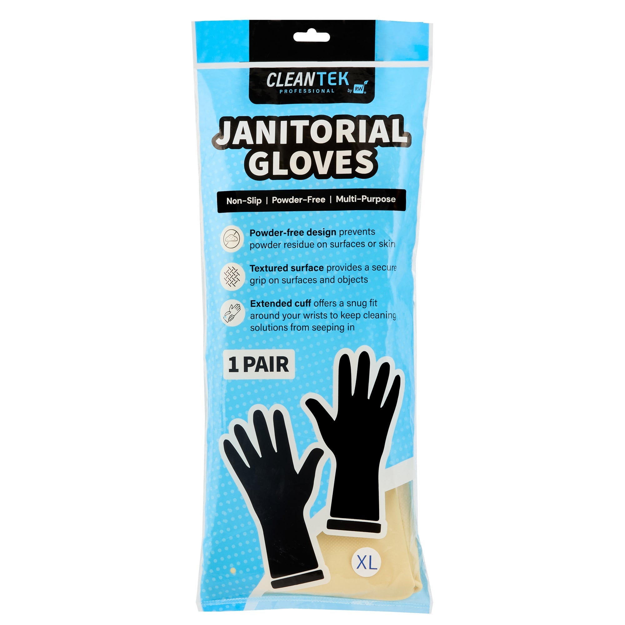 Clean Tek Professional Yellow Extra Large Latex Gloves - 22 mil - 13" x 5 1/4" - Pair - 10 count box
