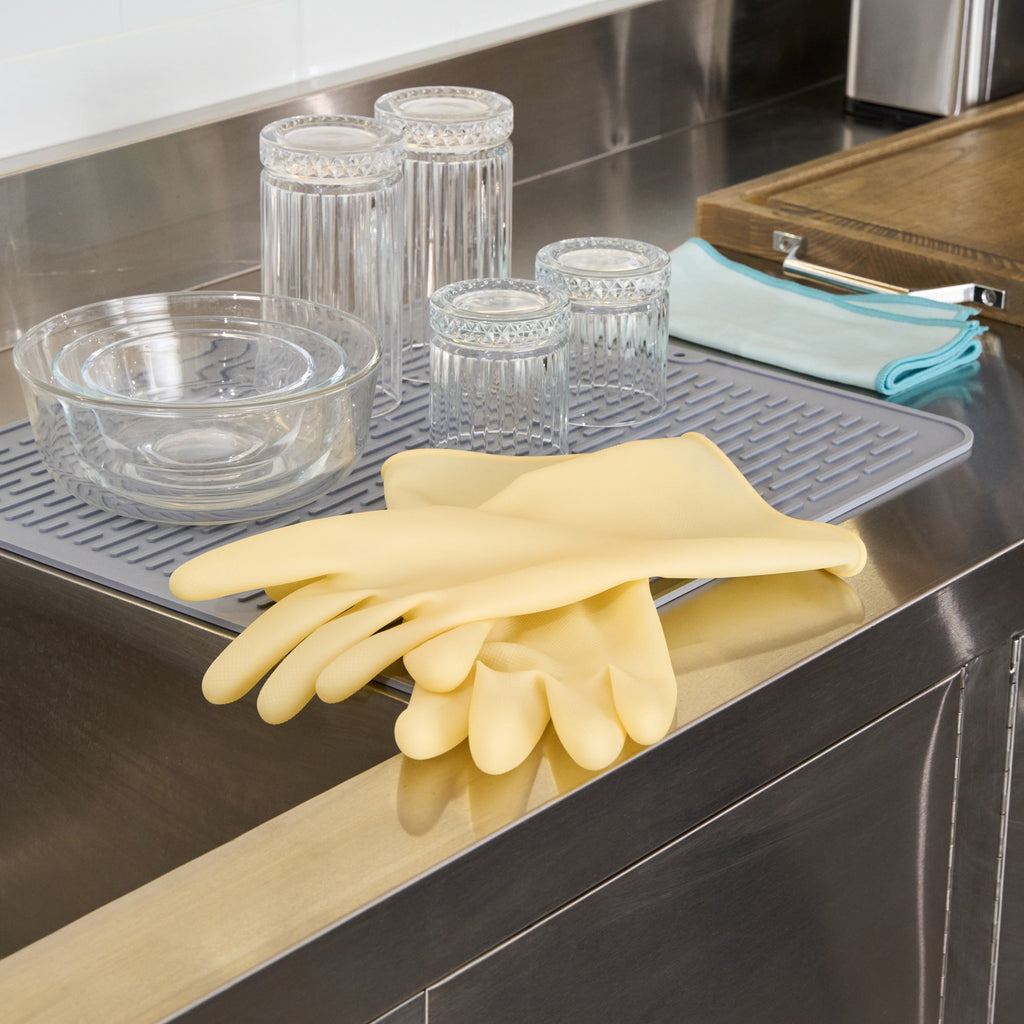 Clean Tek Professional Yellow Extra Large Latex Gloves - 22 mil - 13" x 5 1/4" - Pair - 10 count box