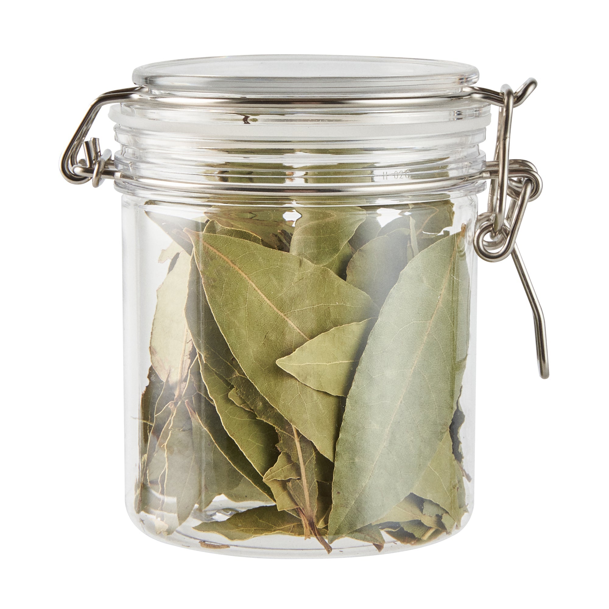 Met Lux 17 oz Round Clear Plastic Storage Jar - with Hinged Lid - 3 1/2" x 3 1/2" x 4 1/2" - 20 count box